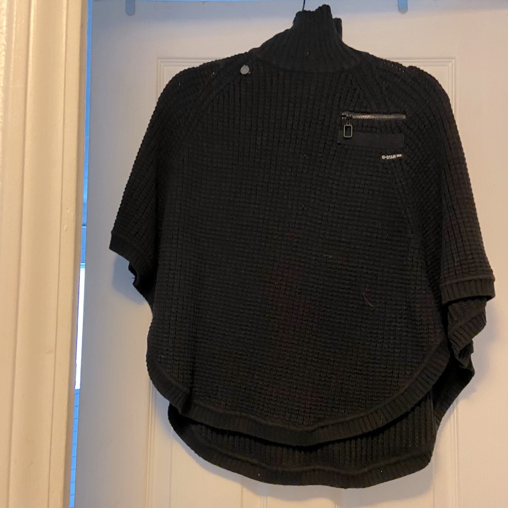 Black Knit G-Star Poncho